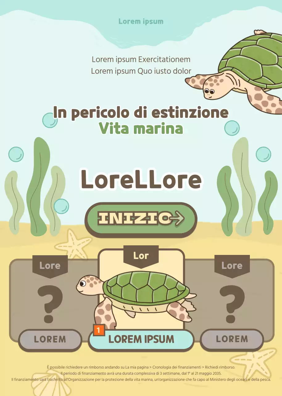 Concetto di gioco in verde e marrone Staffetta per il finanziamento delle specie minacciate di estinzione