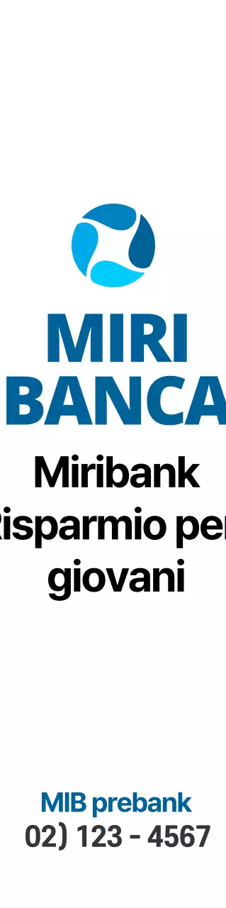 Promozionale con un semplice logo bancario blu-nero