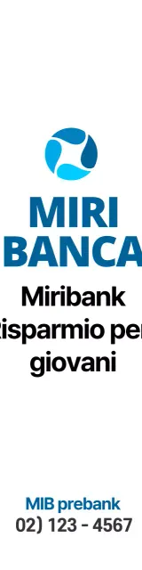 Promozionale con un semplice logo bancario blu-nero