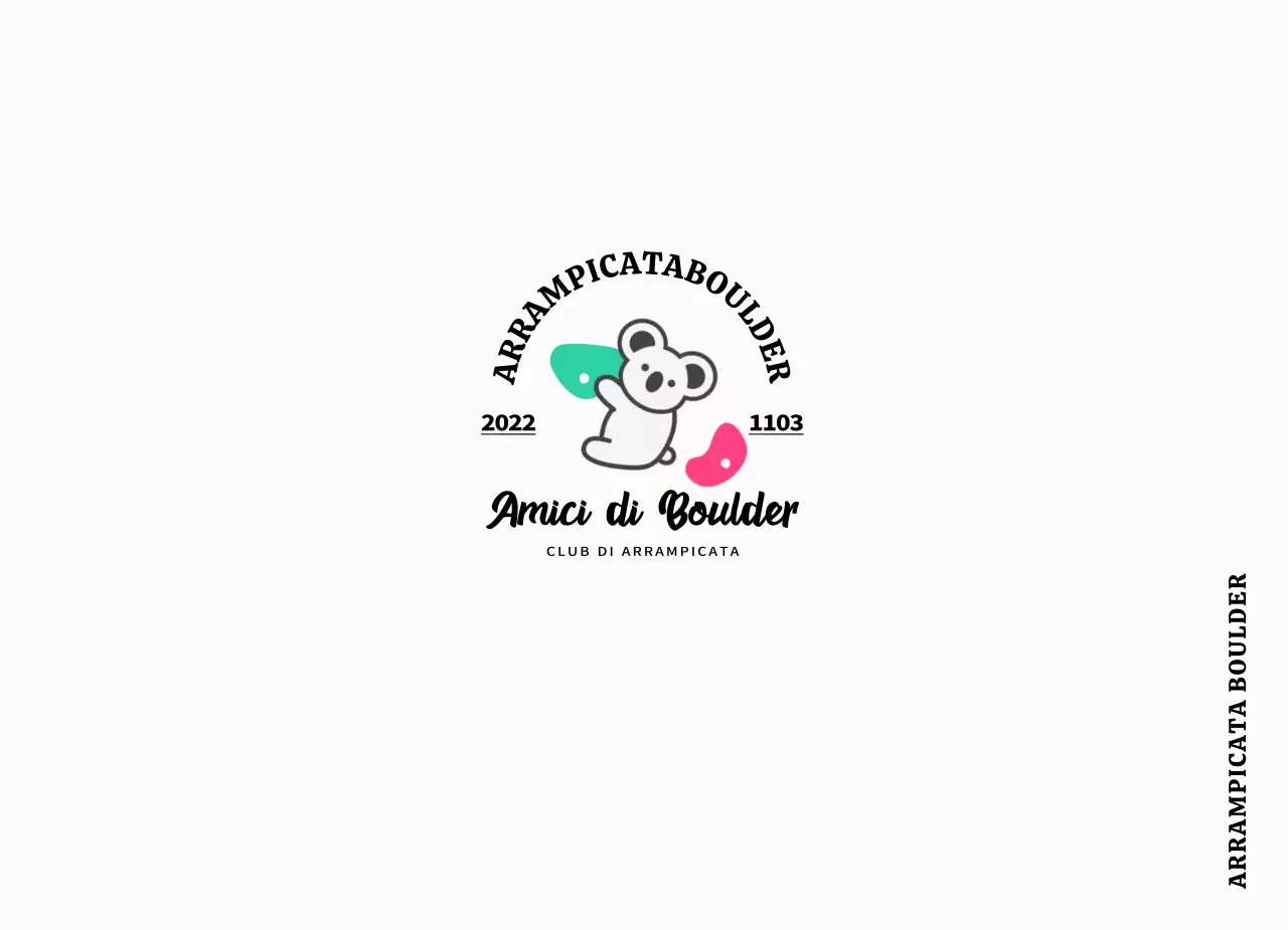 Un club di arrampicata semplice e carino con colori colorati e koala