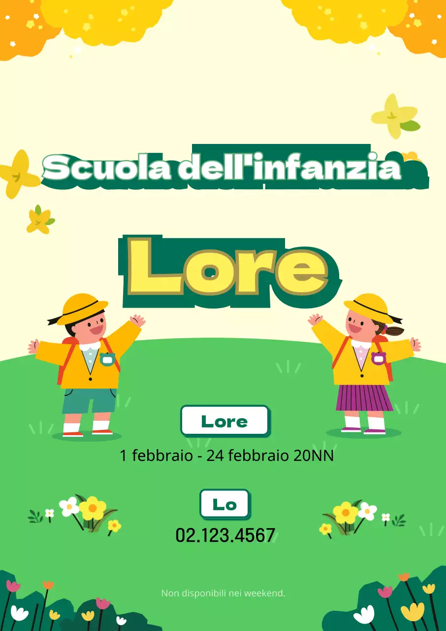 Illustrazione della primavera design di reclutamento per la scuola dell'infanzia