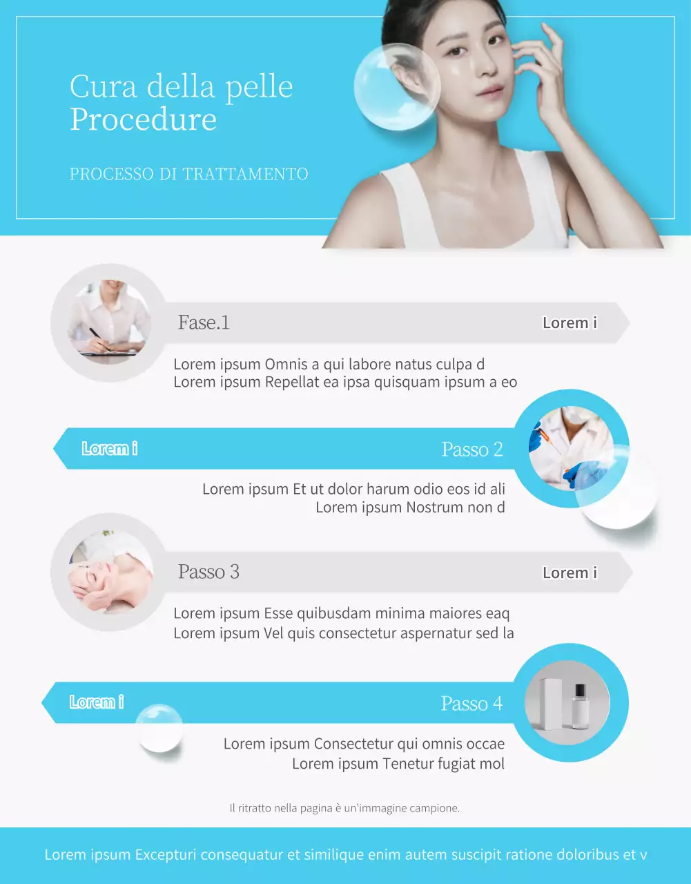 Promuovere la dermatologia moderna in azzurro e bianco