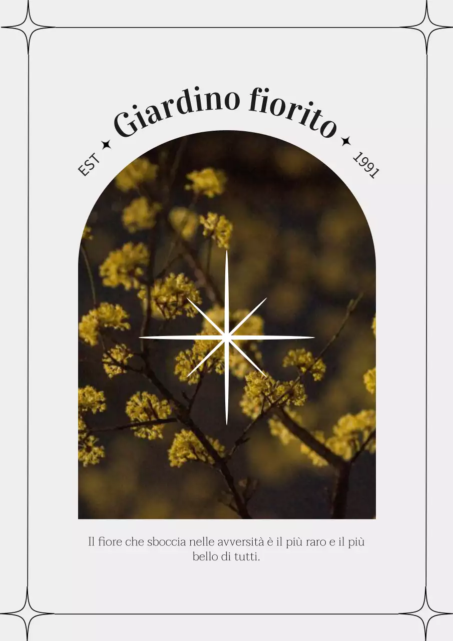 Poster verticale con fiori gialli bianchi e neri per l'interior design