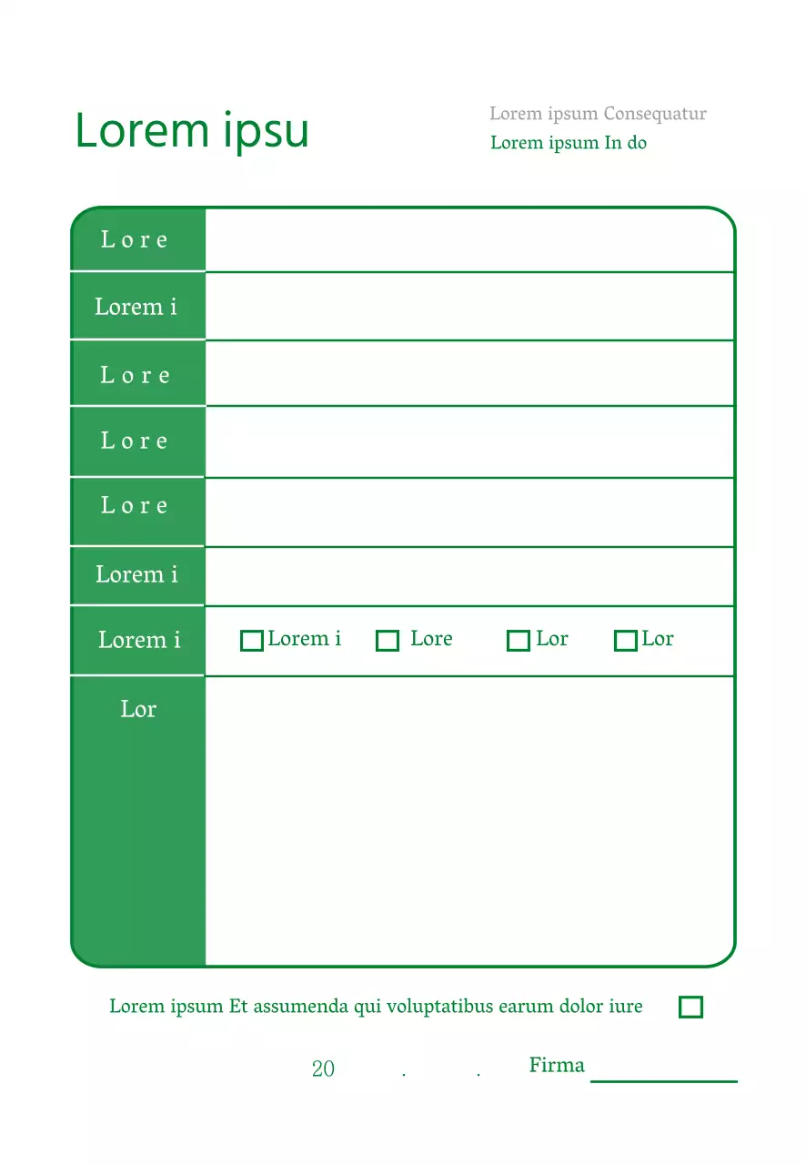 Receptionist dell'ospedale verde semplice