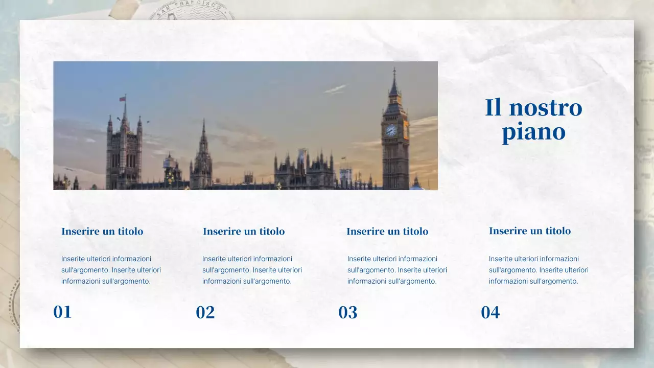 Un'agenzia di viaggi da cartolina in blu e pastello