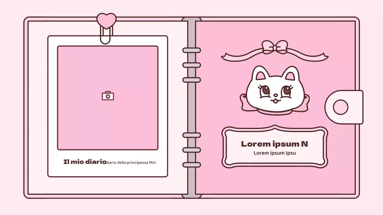 Simpatico kit di presentazione del concetto di agenda in rosa