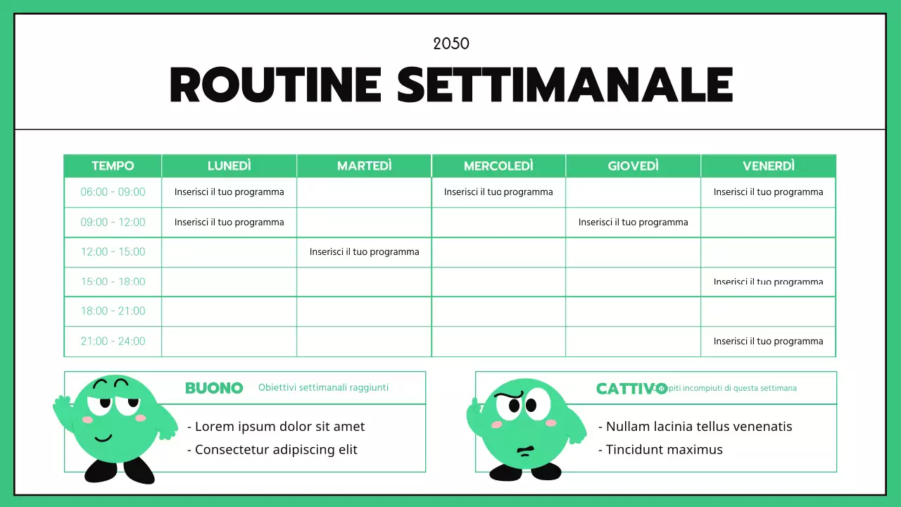 GoodNotes aziendali con righe nere color menta