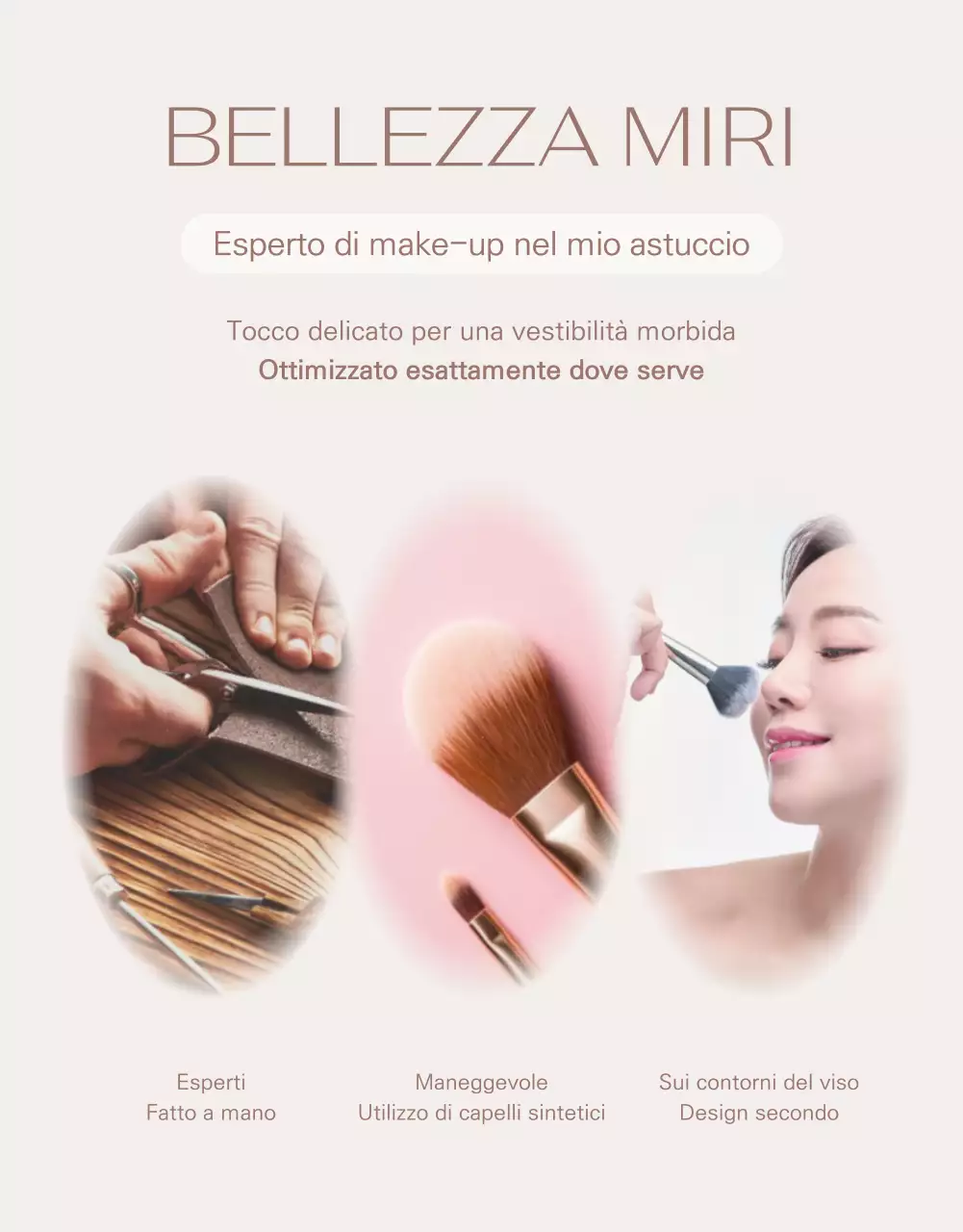 Pennelli di marketing con sfondo marrone chiaro