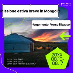 Promuovere le missioni a breve termine in una cornice di forma blu e chartreuse