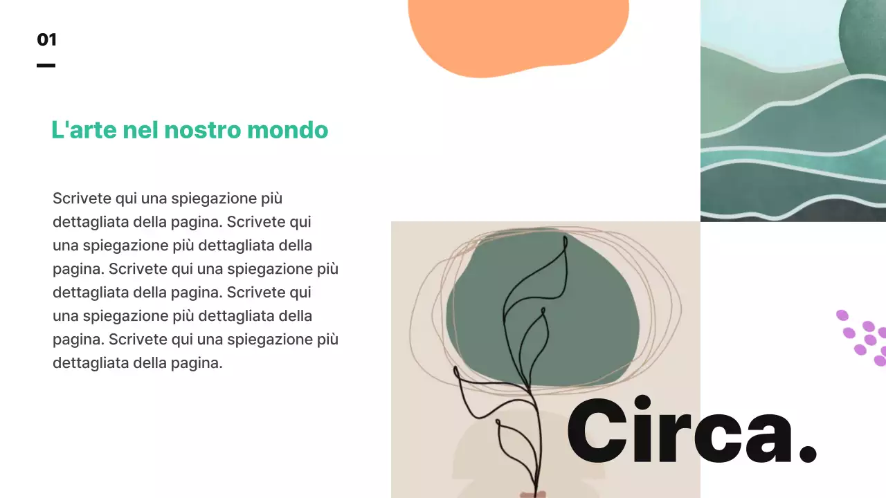 Una simpatica illustrazione astratta dai colori vivaci per presentare il piano aziendale e il programma di studi della vostra scuola.