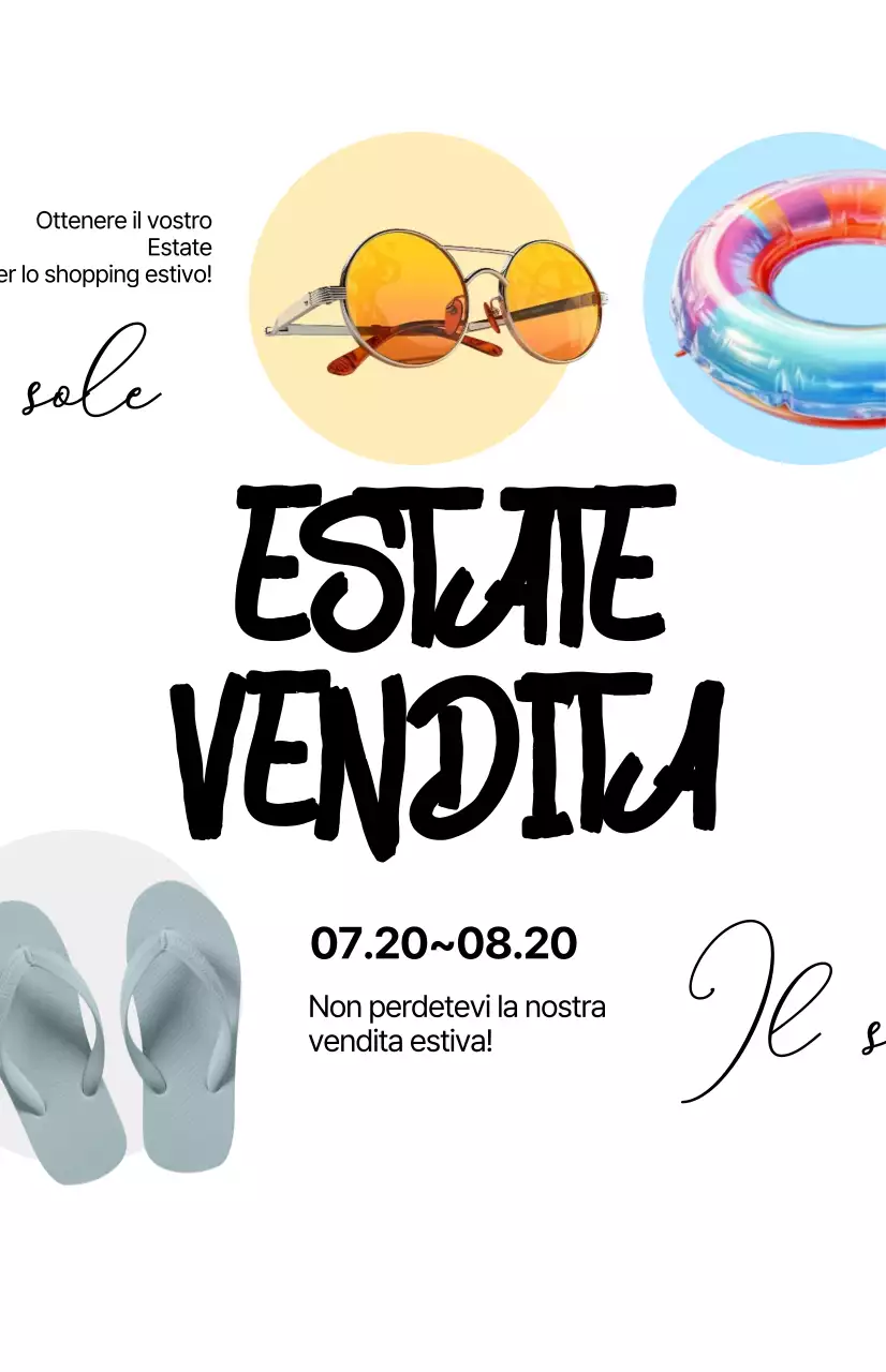 Promuovete la vostra vendita estiva con la calligrafia su sfondo bianco