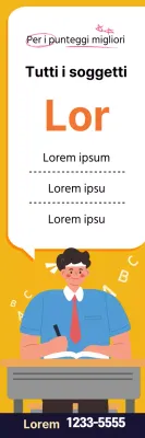 Illustrazione gialla di una simpatica lezione scolastica