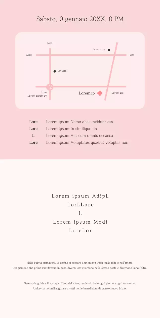 Invito di nozze elegante e di classe con sfondo rosa