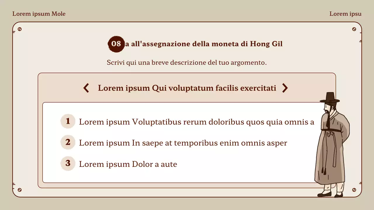 Lezioni di lingua con monete Honggil in beige e marrone
