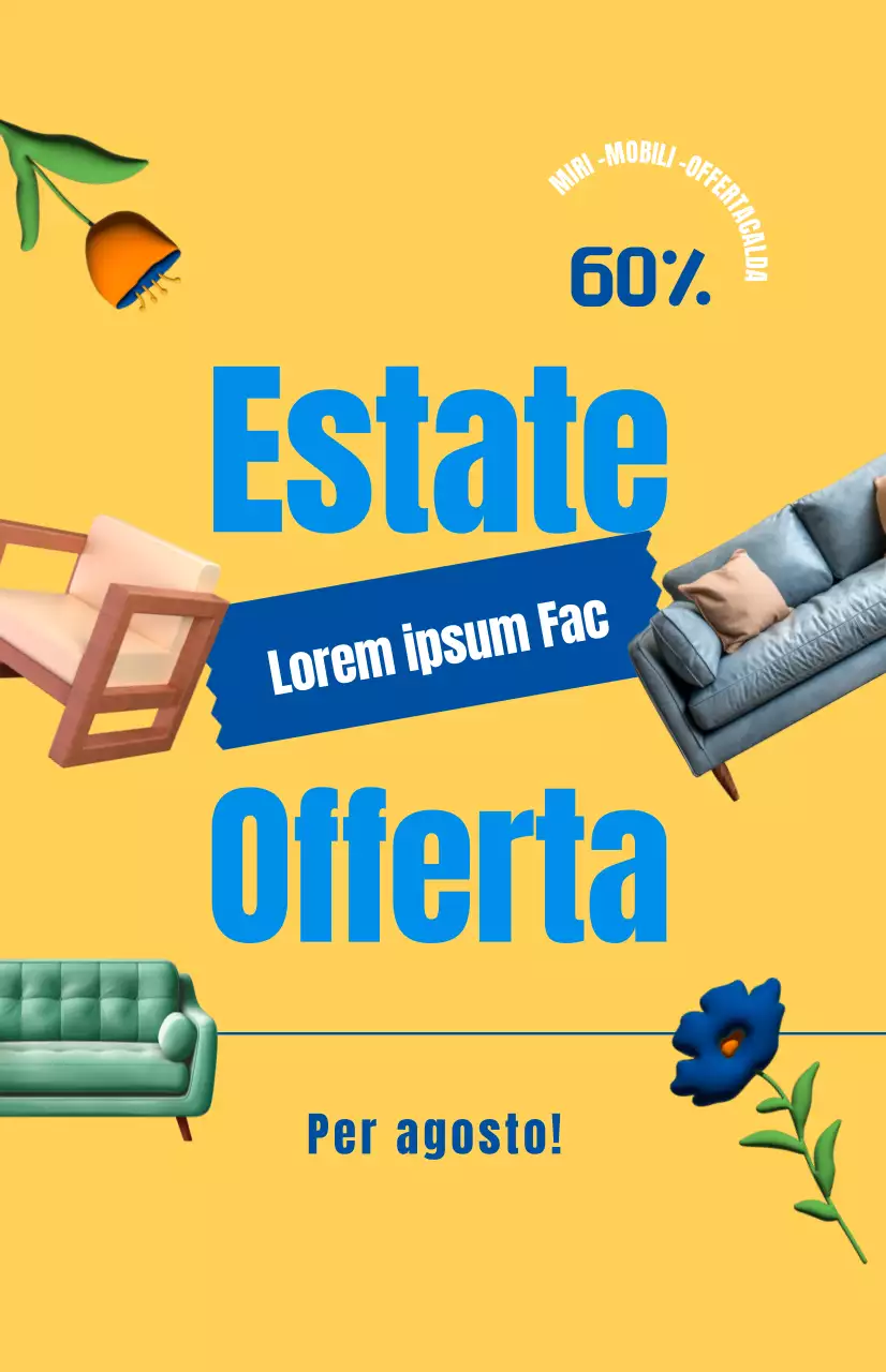 Promuovere una vendita di mobili con uno sfondo giallo