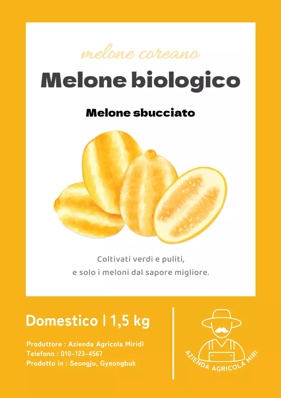 Promuovere i meloni semplici di fattoria in giallo