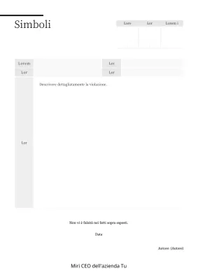 Modulo di lettera di dimissioni in grigio