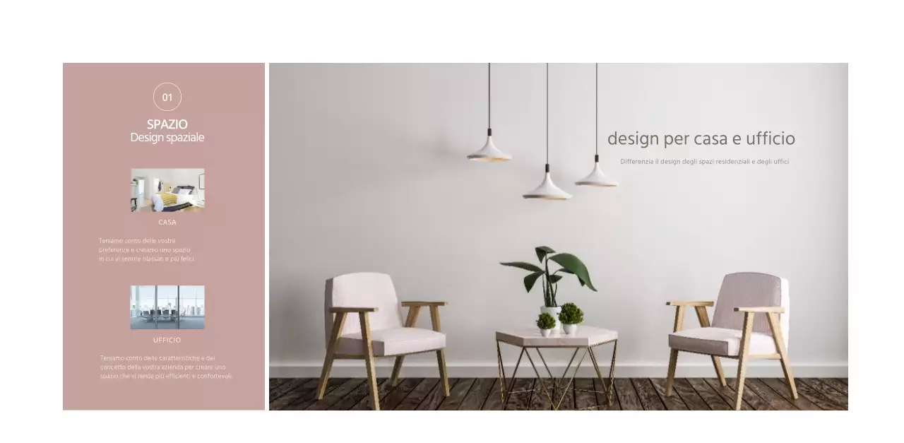 Calendario di interior design in stile bianco e pulito