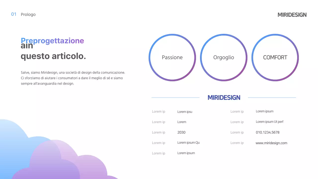 Modello IR a gradiente azzurro