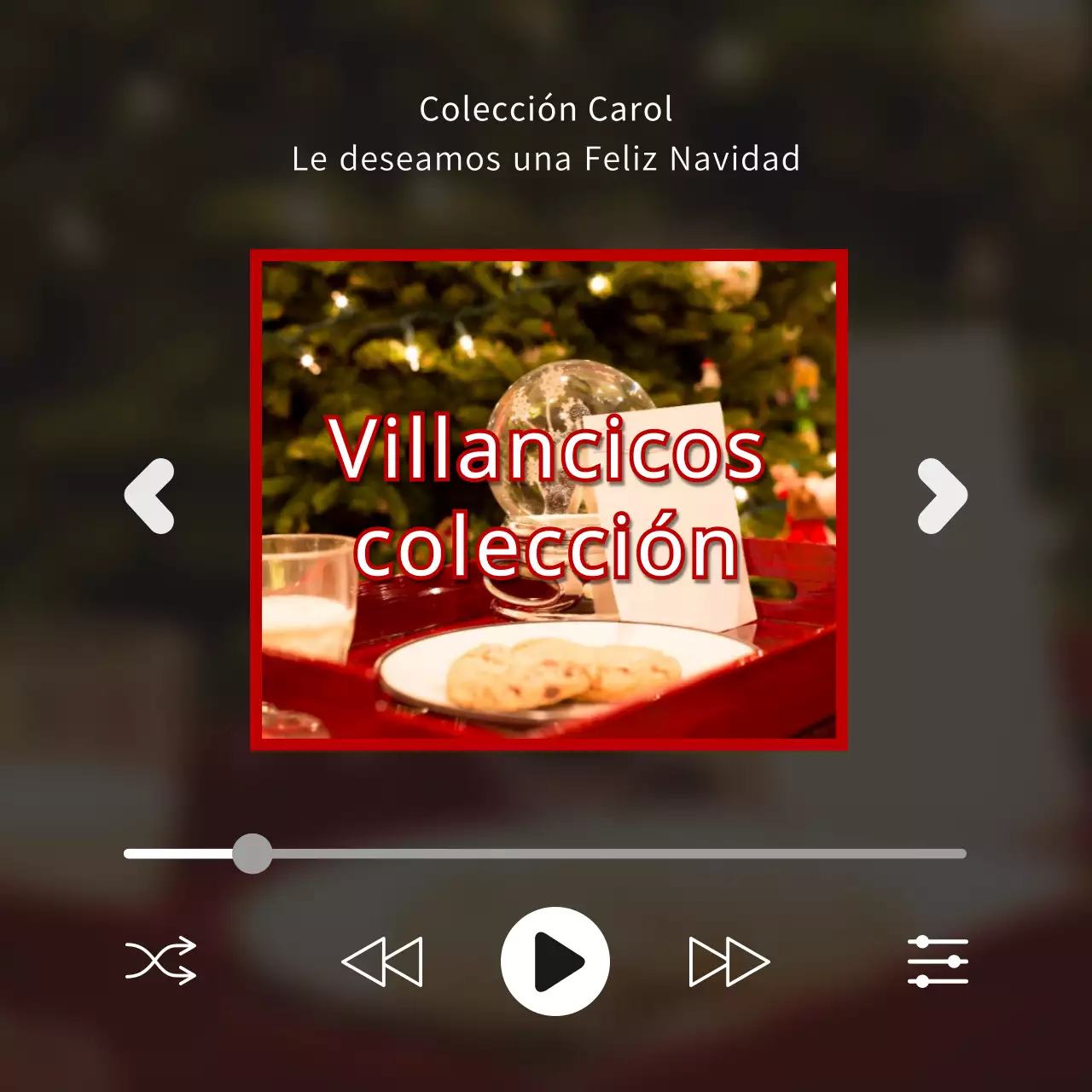 Una colección de villancicos en forma de lista roja de Navidad