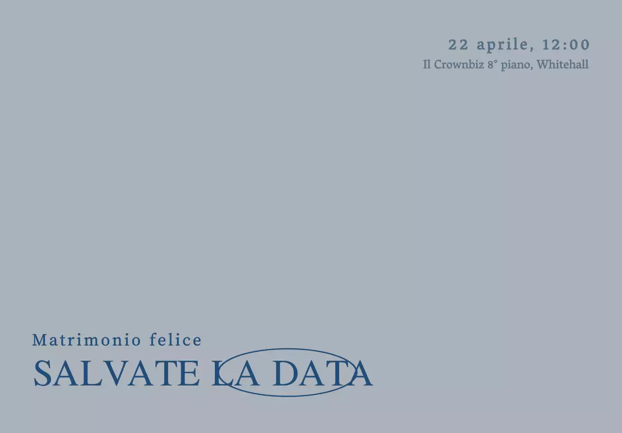 Invito di nozze di concetto semplice con testo blu