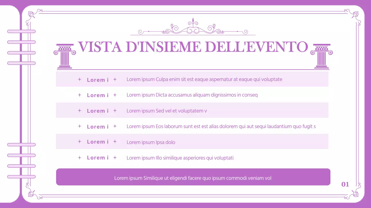 Piano per la parata del parco divertimenti in viola, dalle linee pulite