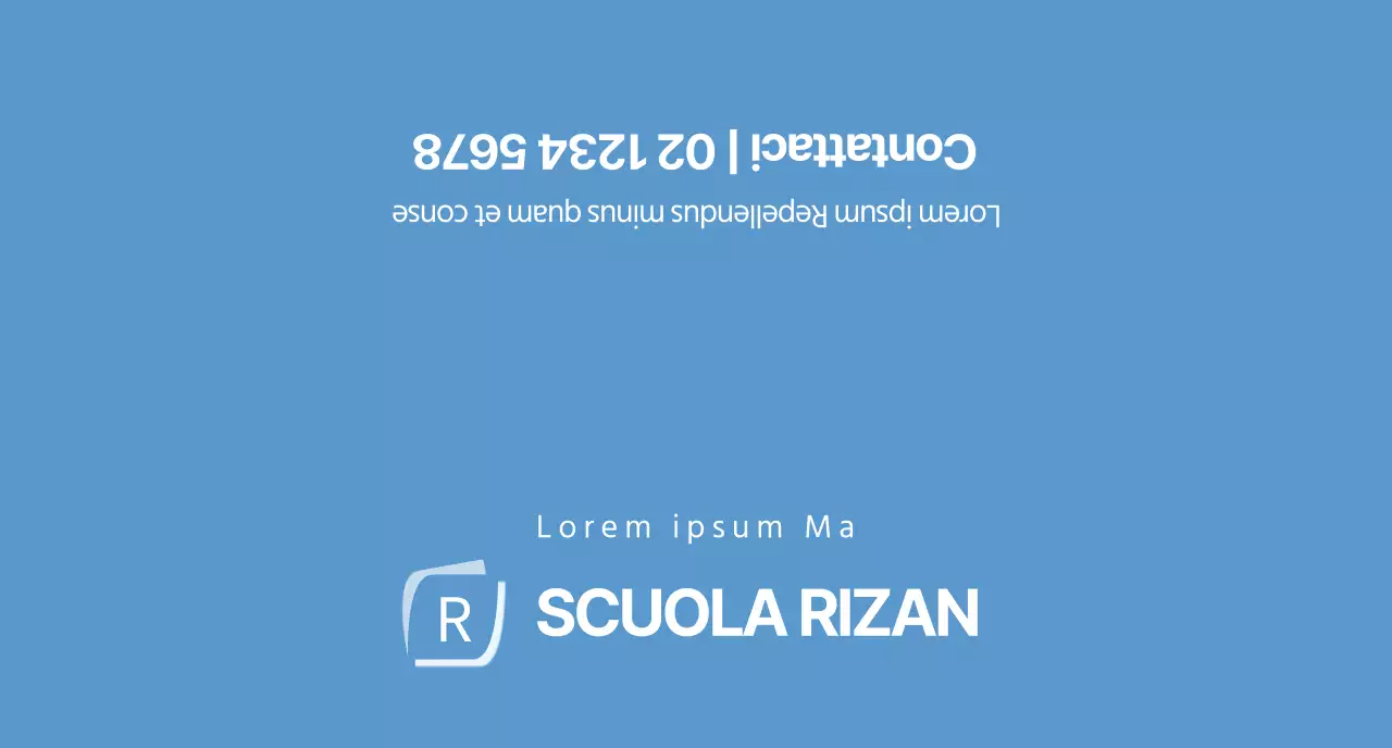 Semplice Lizian School di colore azzurro per la promozione della scuola.