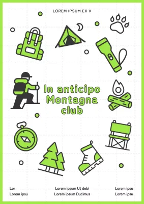 Annuncio minimalista del club di montagna in chartreuse e bianco