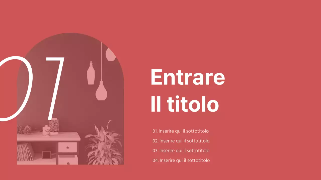 Presentare diversi layout in tonalità rosse e tranquillizzanti