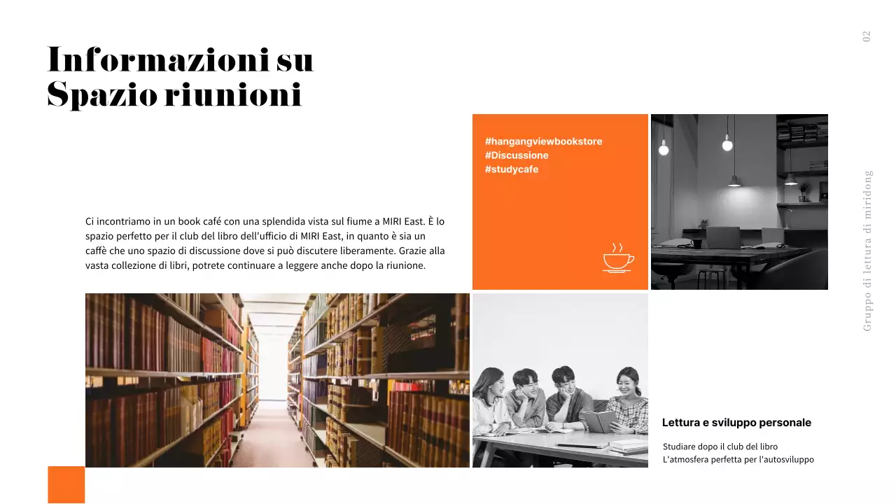 Arancione, pulito, moderno, reclutamento del club del libro in stile libresco