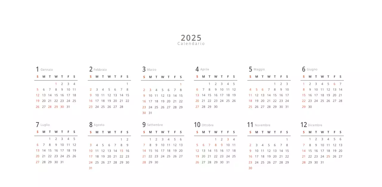 Calendario di interior design in stile bianco e pulito