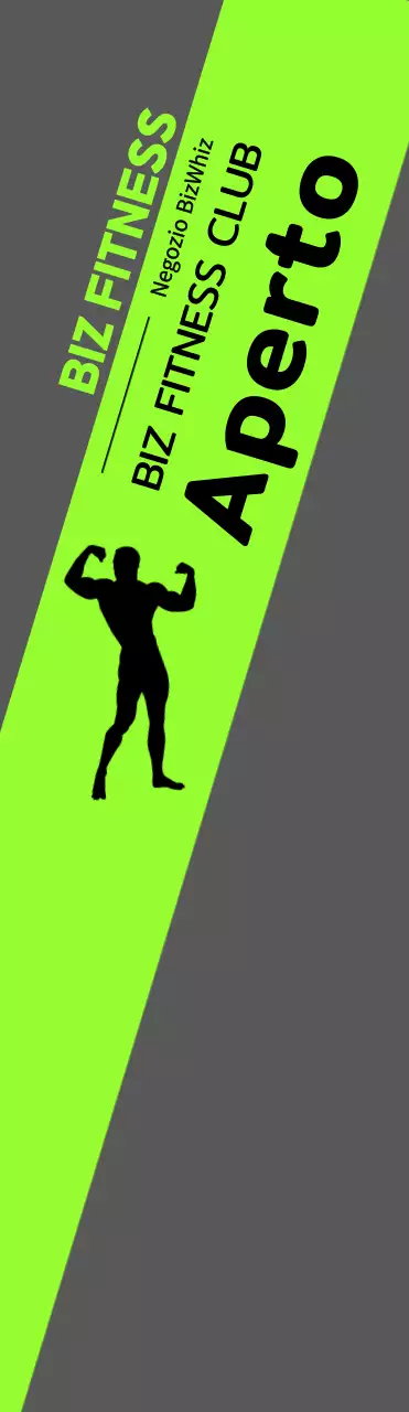 Striscione di apertura del centro benessere con sagoma di uomo su base fluorescente