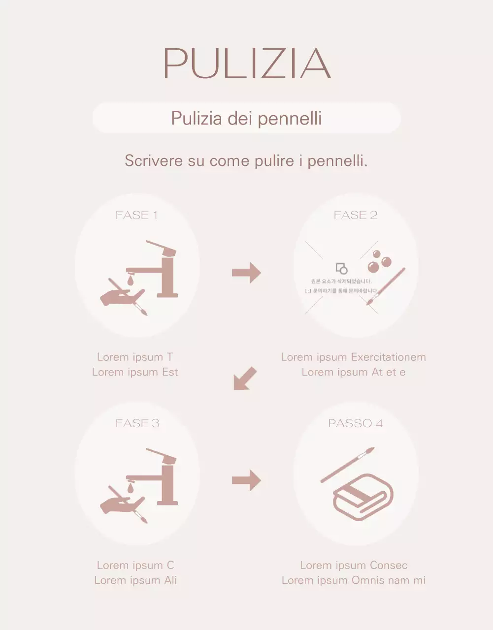 Pennelli di marketing con sfondo marrone chiaro