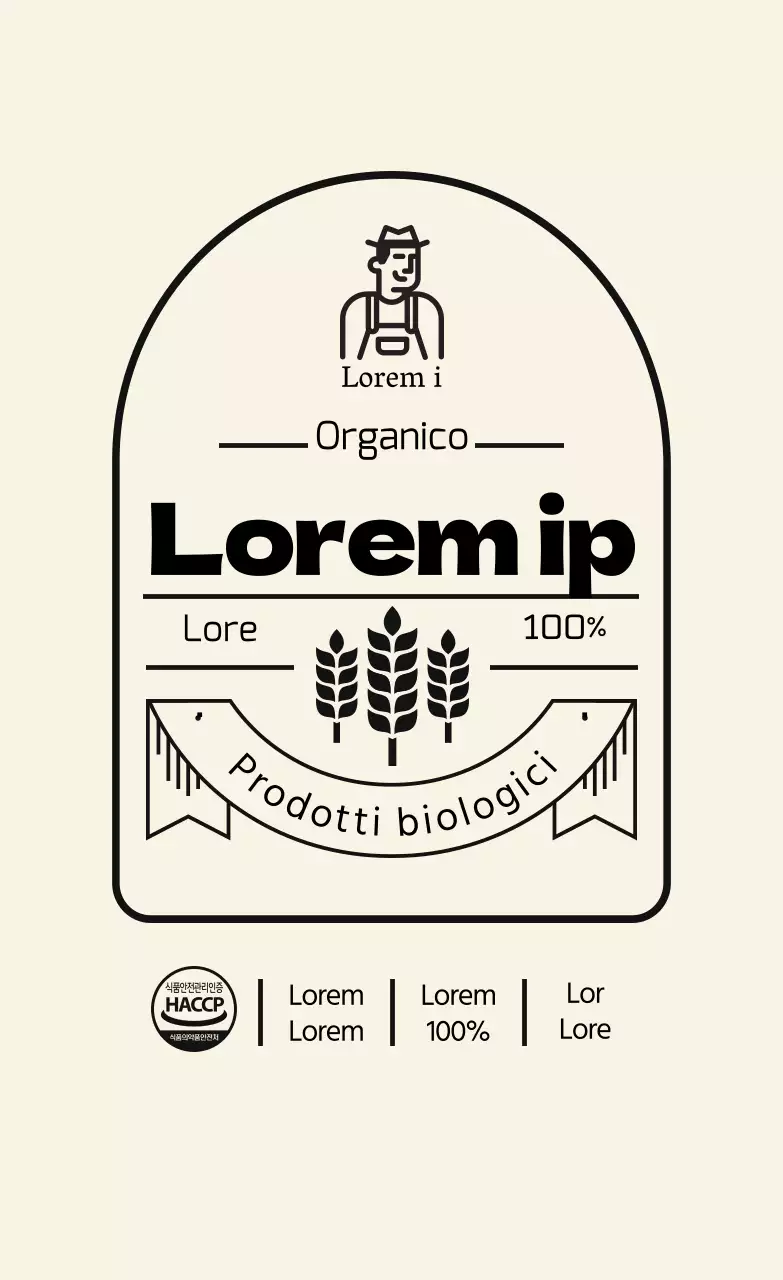 Etichetta di farina vintage beige