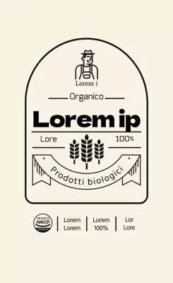 Etichetta di farina vintage beige