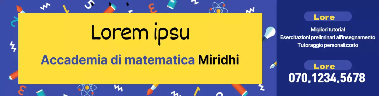 Modello di illustrazione di una finestra blu che promuove una scuola di matematica