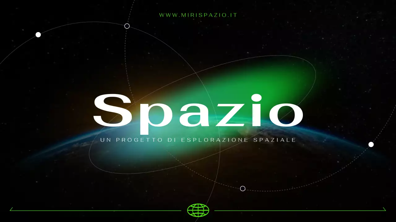 Presentazione astronautica futuristica cibernetica nera e al neon