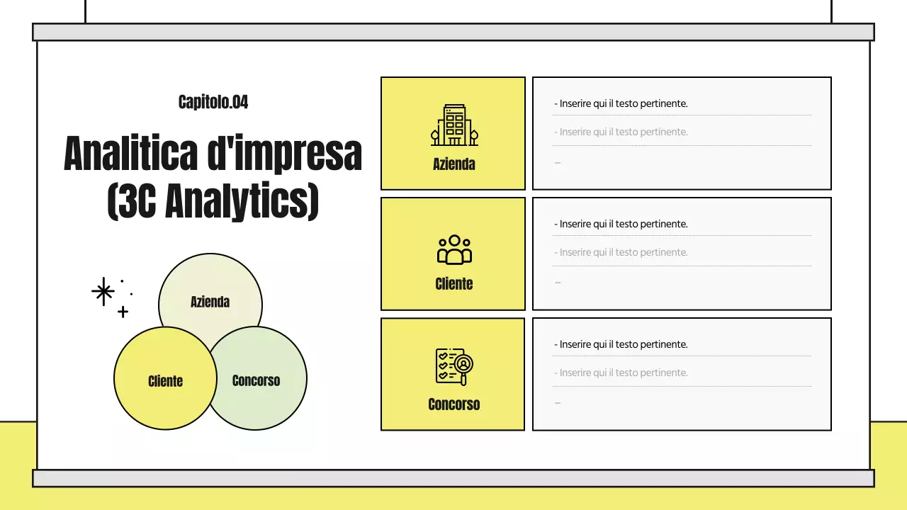 Un simpatico rapporto di analisi illustrato con accenti gialli e neri
