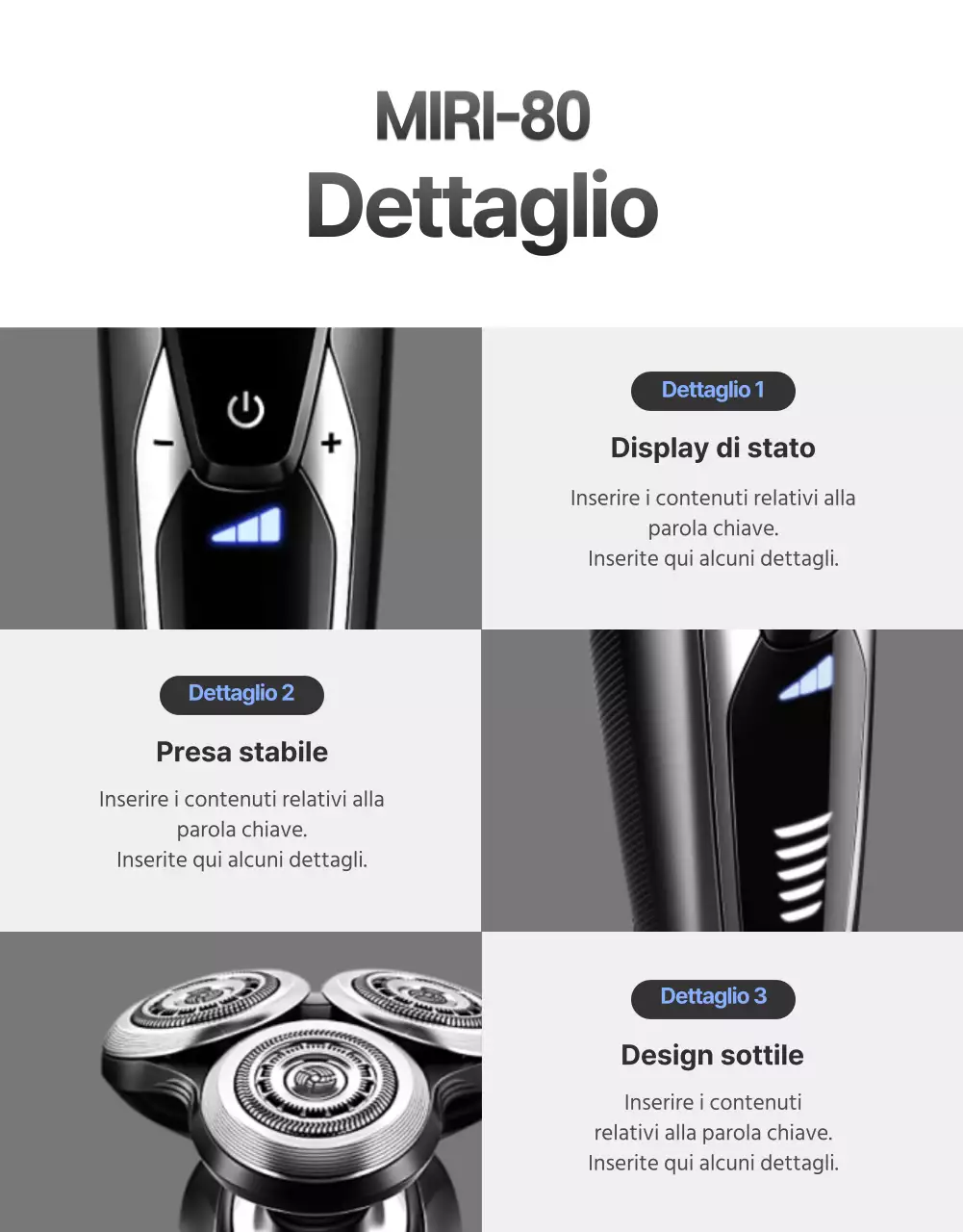 Promuovere l'elettronica con un semplice concetto nero e argento