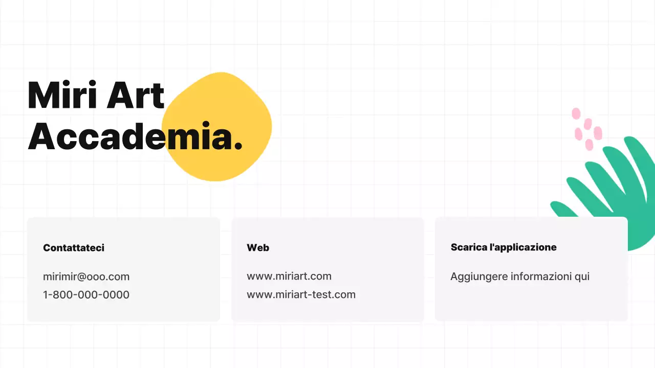 Una simpatica illustrazione astratta dai colori vivaci per presentare il piano aziendale e il programma di studi della vostra scuola.