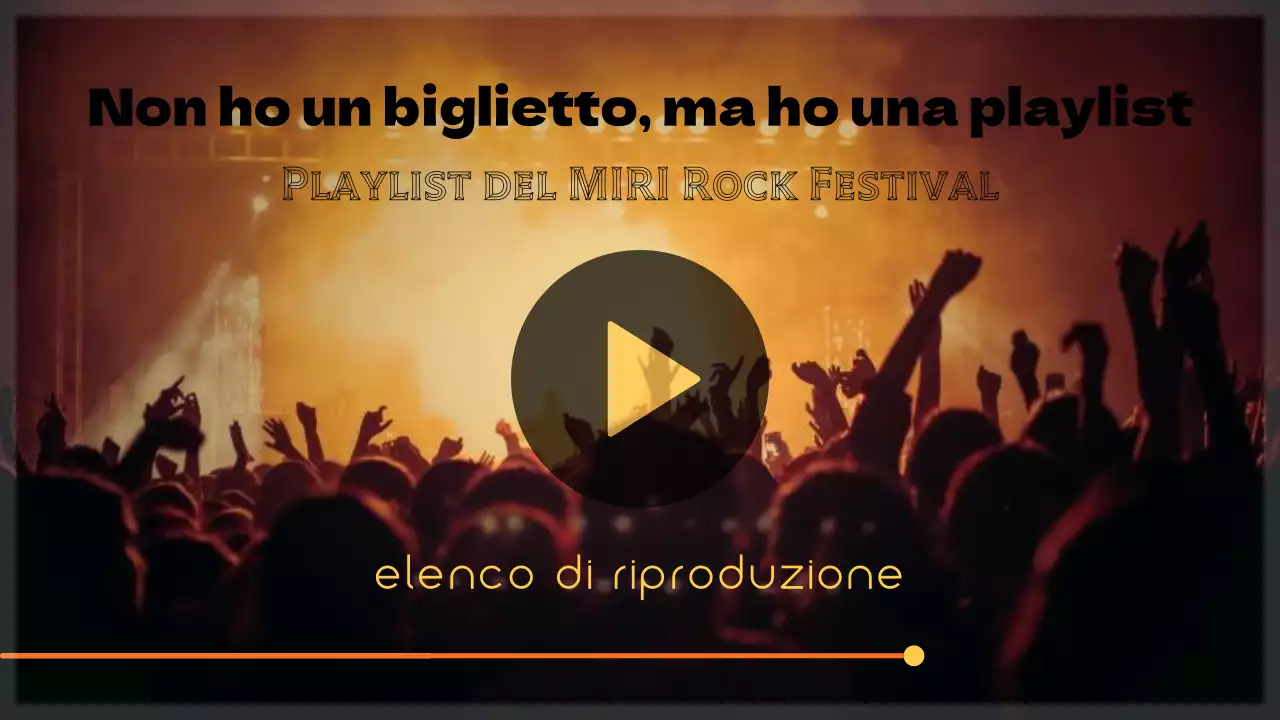 Una playlist per un festival rock con note di giallo e marrone