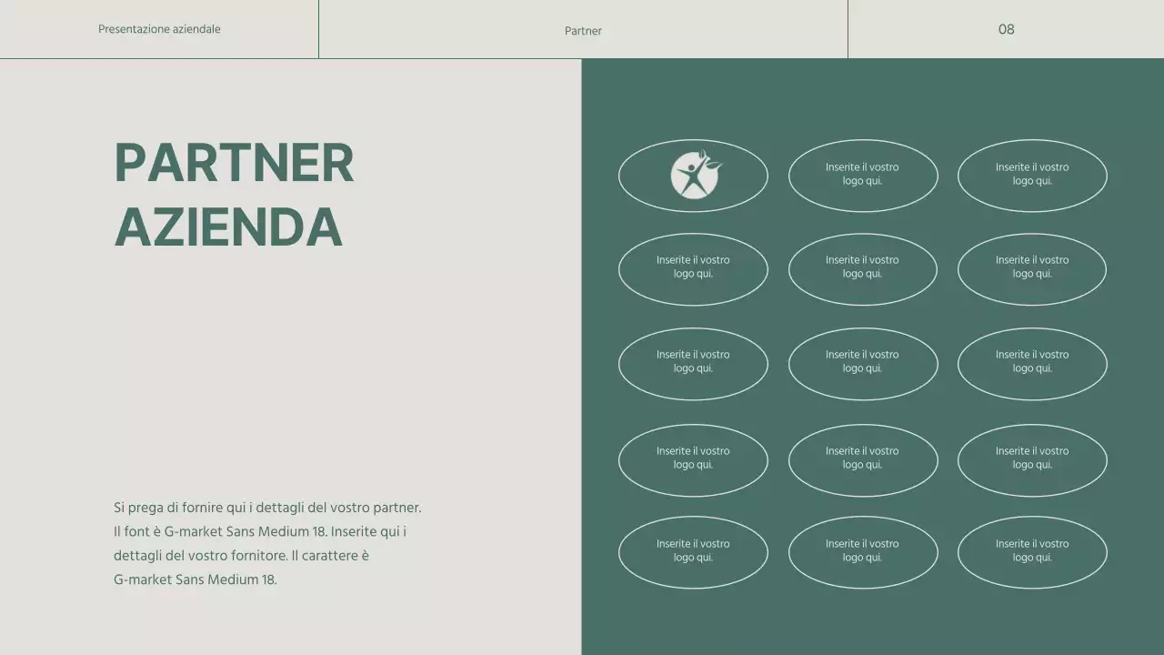 Un semplice profilo aziendale verde e beige