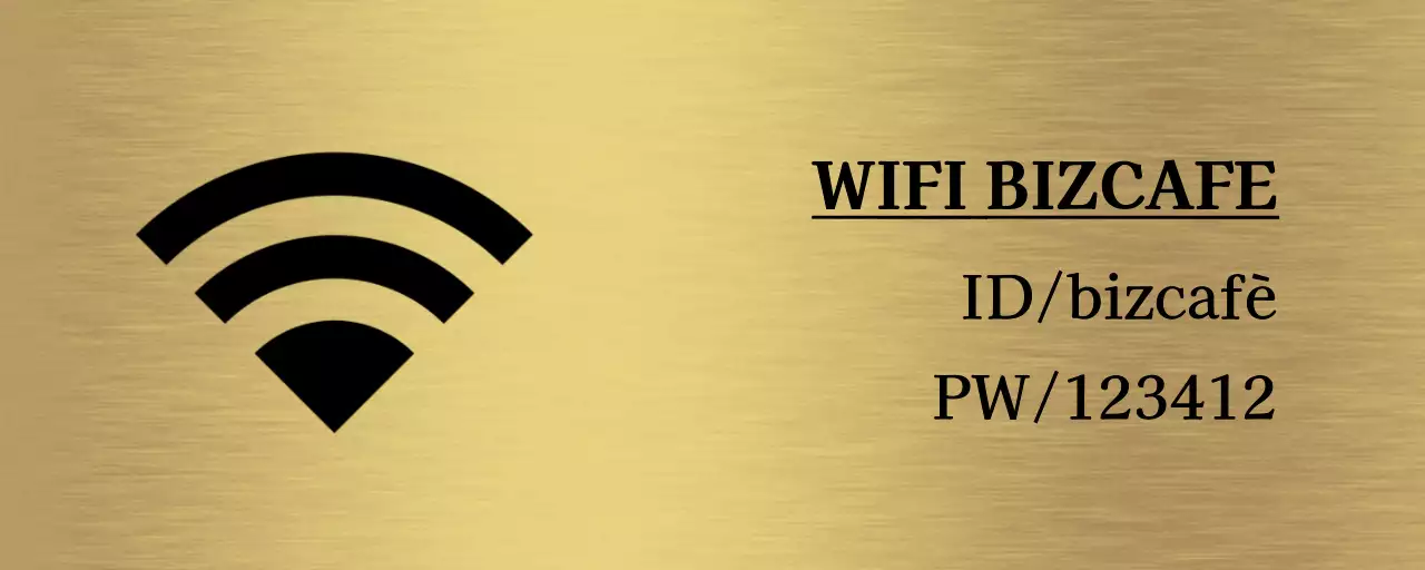 Segnaletica semplice con informazioni sulla posizione del negozio in nero e icone semplici.