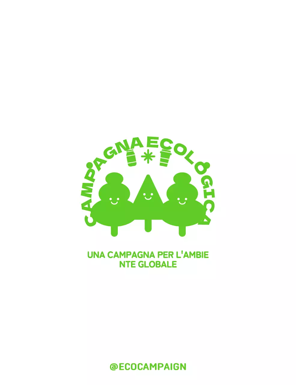 Campagna ecologica di stile con teneri personaggi in legno e combinazioni di testo