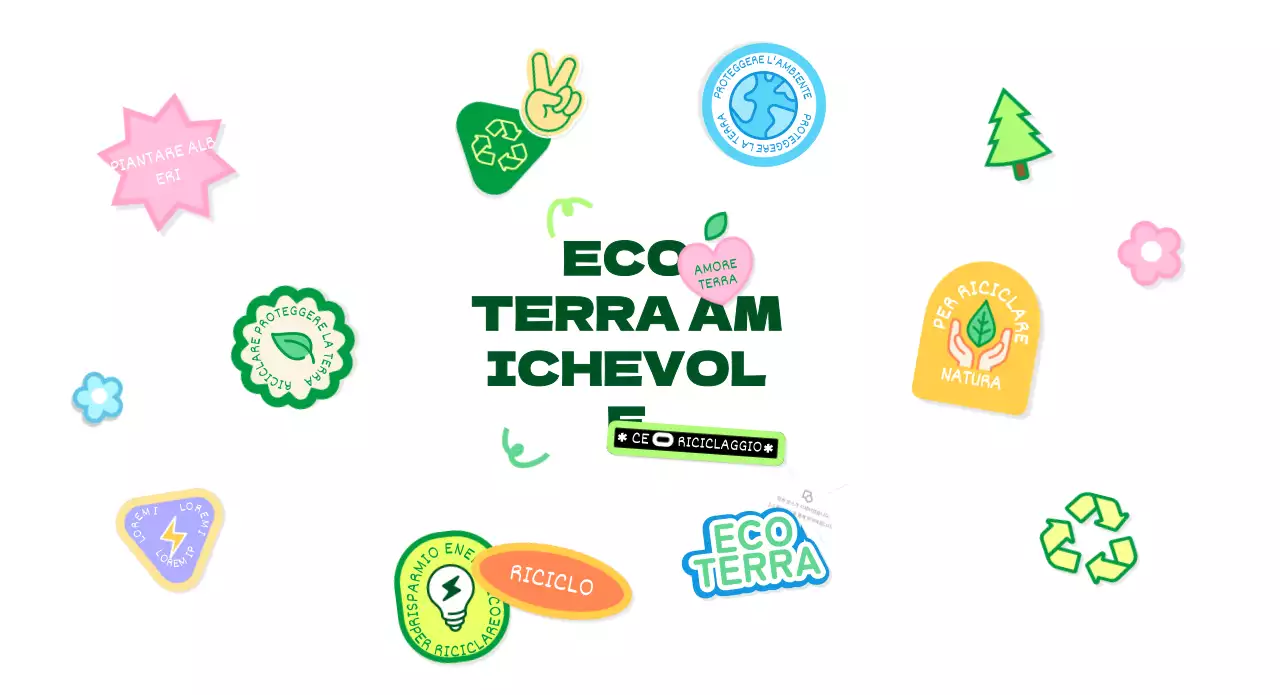 Concetto di adesivo per una campagna ecologica in colore verde