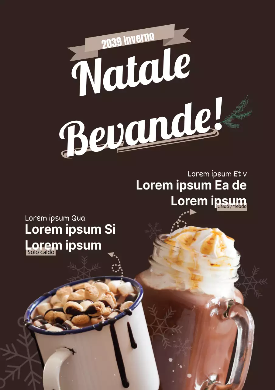 Presentazione del menu bevande del Brown Cafe