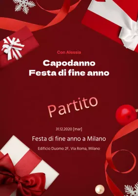 Volantino per festa aziendale in rosso