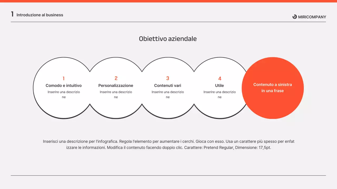 Presentazioni di relazioni aziendali in arancione e grigio