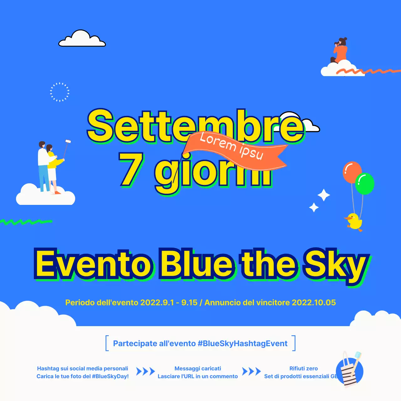 Come partecipare all'evento Blue Dynamic Blue Sky Day