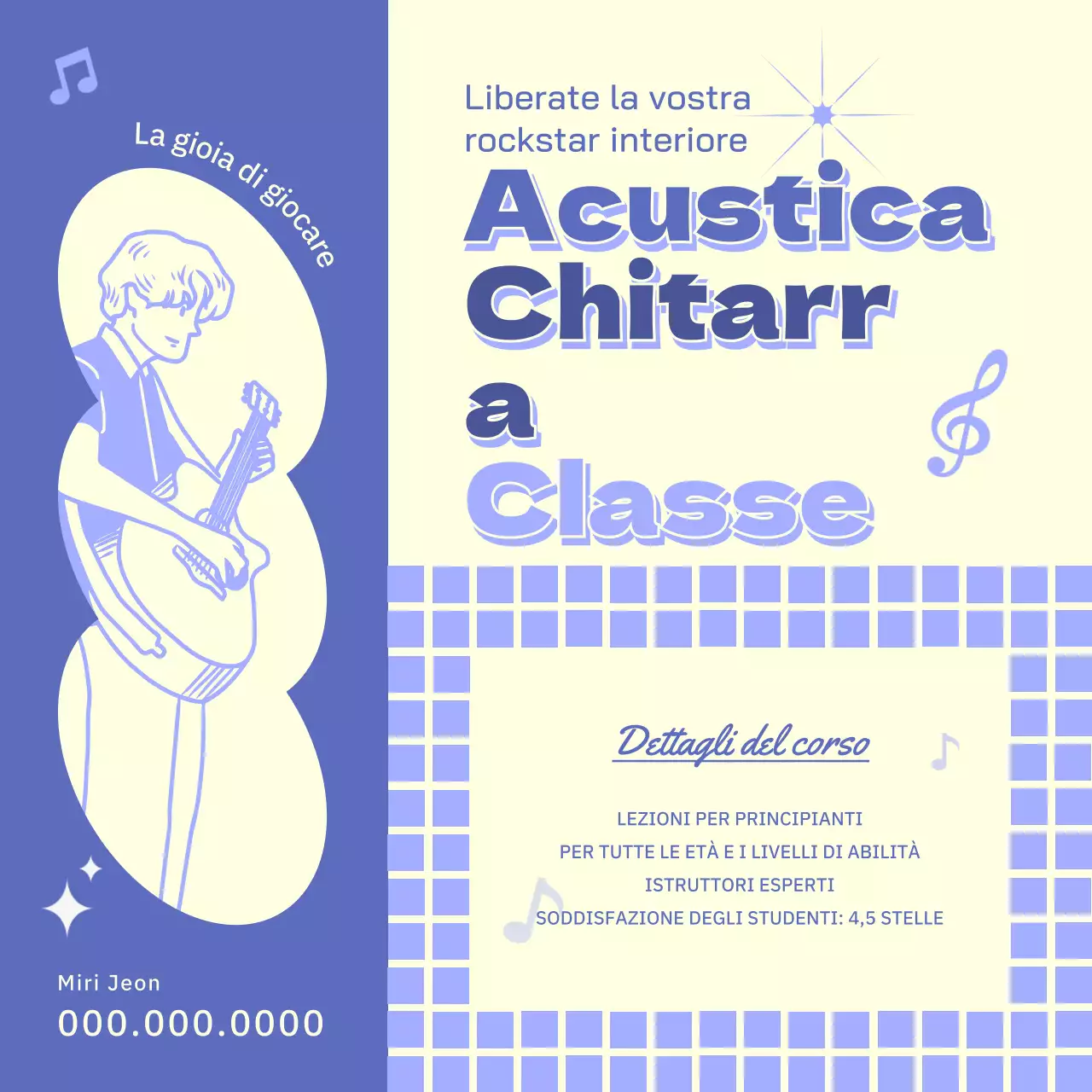 Porta di casa minimalista in giallo e bluLezione completaGuida online alla chitarra